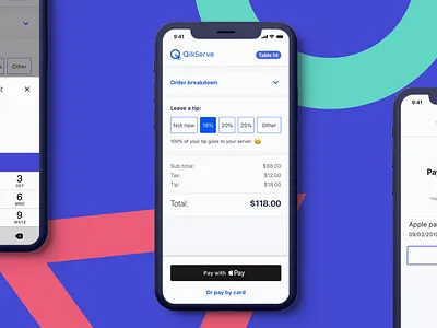 Pay at Table (Web App) design food and drink food ordering iphone mockup payment payment method ui ux web app