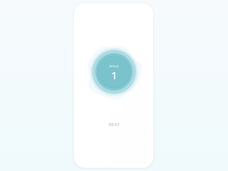 Deeply Breathe Music Player animation app audio player breathe breathing health meditation mobile app player player ui