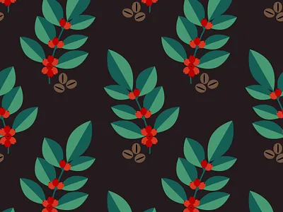 Seamless coffee branches beans berry coffee decorative design nature pattern seamless simple surface design texture