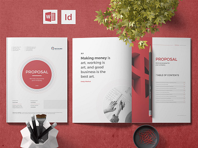 Minimal Proposal brochure design brochure template indesign template minimal proposal print design proposal design proposal template word proposal