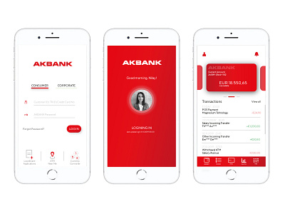 AKBANK Bank App Redesign account app appdesign bank bank app banking banking app clean design finance app icon illustration login login design logo redesign typography ui ux ui vector