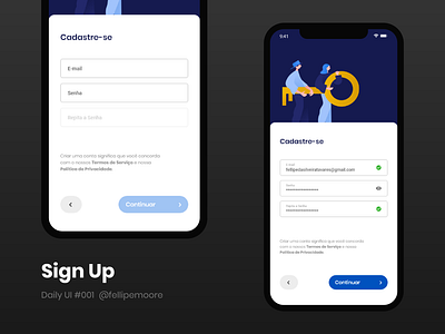 Sing Up // DailyUI 001 aplicativo app dailyui mobile ui uidesign