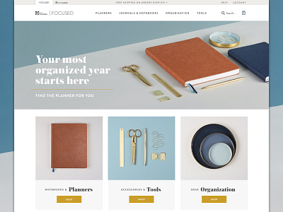 Focused by Erin Condren condren ecommerce erin landing minimal neutral product responsive stationery store tonal