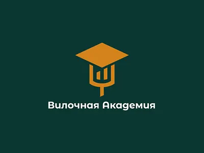 Fork Academy academy design fork hat logo logodesign logomark logotype square academic cap vector