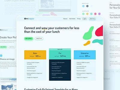 PicSnippets - Pricing Page design marketing site page pricing pricing page product marketing relaxed small business startup web design