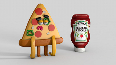 3D pizza 3d character 3d character modeling drawing pizza sanam jokar