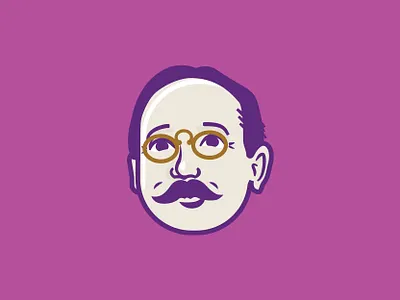 Cass Gilbert - Face architect cass gilbert dc design face glasses happy illustration man mascot mustache portrait us chamber of commerce vector washington