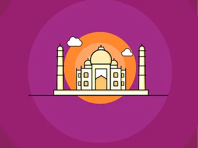 Taj Mahal illustration basic colors design dribbble flat gradient illustration illustrator india minimal monument shot taj tajmahal ui vector