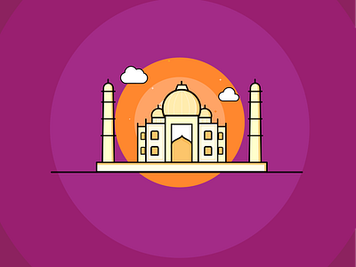 Taj Mahal illustration basic colors design dribbble flat gradient illustration illustrator india minimal monument shot taj tajmahal ui vector