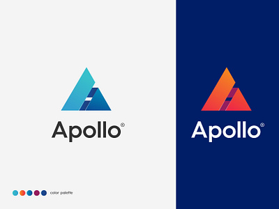 Apollo | Branding 3d a letter logo abstract architecture brand brand identity branding color graphic gredient icon lettering logo logo design logodesign logotype mark monogram negative space perspective