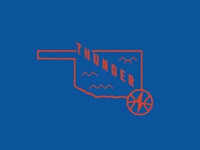 Thunder State basketball lineart okc thunder oklahoma