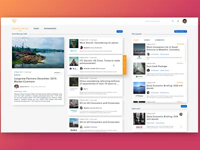 Financial Research Landing Page cards design flat landing page ui