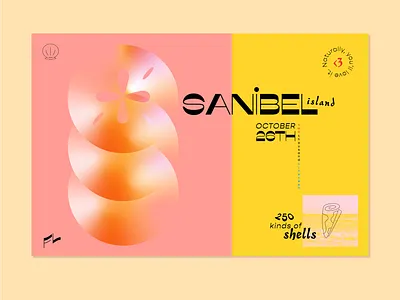Sanibel Island color design illustration layout type typography vector