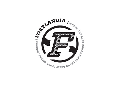 Fortlandia Brewery Logo beer brewery design fort wayne illustration indiana logo logodesign