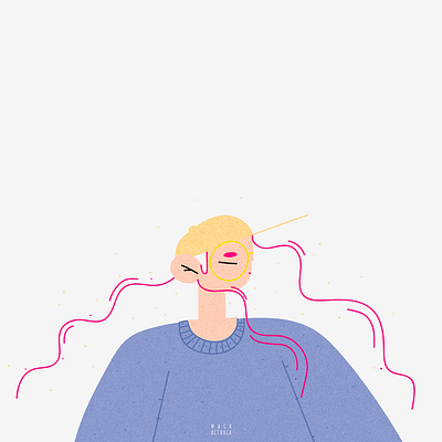 color adobe design doodle girl girlpower illustration illustrator pink vector wacom