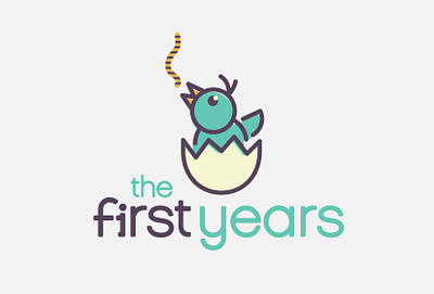 The First Years bird branding children design egg icon illustration kids logo mark retail typography vector worm