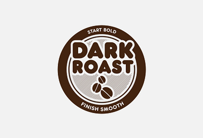 Dunkin' Dark Roast badge beans branding coffee design dunkin donuts icon illustration logo mark restaurant retail vector