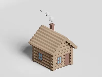 Log Cabin 3d blender blender3d illustration isometric lowpoly lowpolyart
