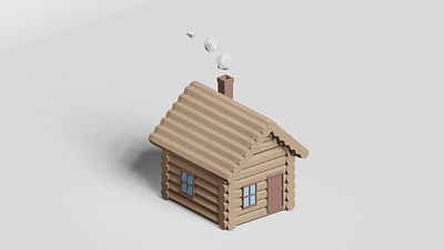 Log Cabin 3d blender blender3d illustration isometric lowpoly lowpolyart