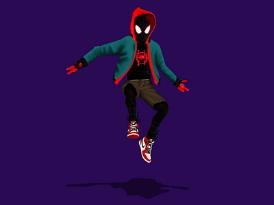 Spider-Man Miles Morales adobe photoshop boy disney fanart hero illustration marvel miles morales movie pixar spider man wacom intuos
