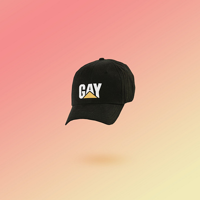 Hard Hat baseball black building cap caterpillar construction design float gay gradient hat lgbt lgbtq lgbtqia logo mockup product queer tools yellow