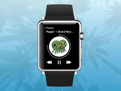 Apple Watch Music Player apple watch apple watch design apple watch mockup daily challange daily ui dailyui dailyui009 music music player sketch sketchapp smart watch ui