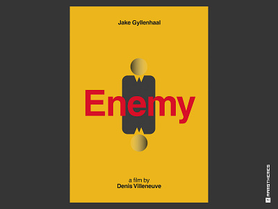 Enemy - Minimalist Swiss Style Movie Poster denis villeneuve design enemy graphic design helvetica icon illustration jake gyllenhaal minimalistic movie art movie poster movies poster saramago swiss design typography vector