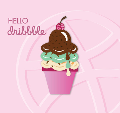 Hello Dribbble! debut debut shot dribbble dribbble invite firstshot flat graphic design hello dribbble illustration illustrator invitation invite vector