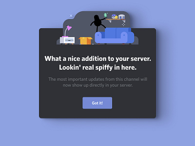 Public Servers: Channel Following confirmation follow illustration message modal product design success ui