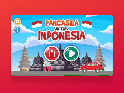 Pancasila for Indonesia app branding design game game art home screen illustration logo ux vector