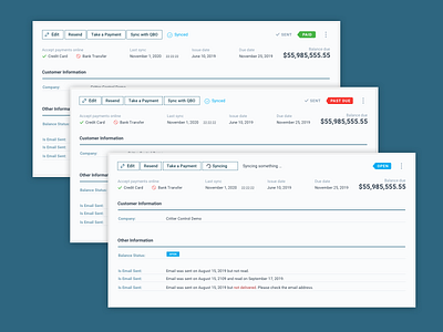 Invoices - ServiceBridge accounting dashboard invoice servicebridge status user experience ux