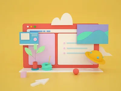 Web Design 3d c4d design geometic illustraion photoshop ui ux web