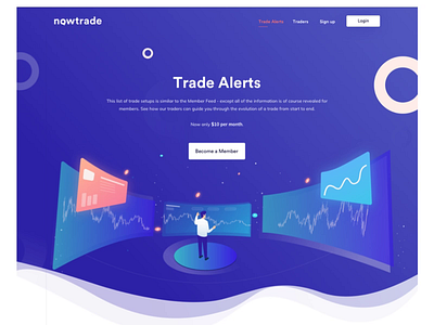 trade alerts full page animation illustration illustrator market trade ui ui design user experience user interface userinterface ux vector web design web designer website website builder website design