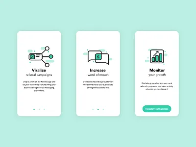 Nyoobe App - Onboarding clean finance icons illustration onboarding referrals ui design ux design vector