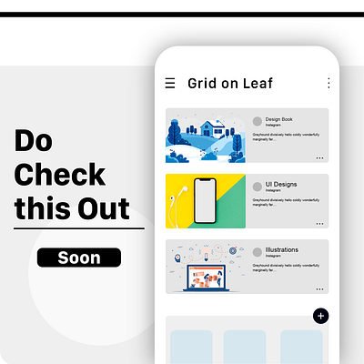 Grid on Leaf Mobile App abhiseksrma design graphic illustrator minimal mobileui newmobile photoshop ui uidesign uiux ux uxdesign