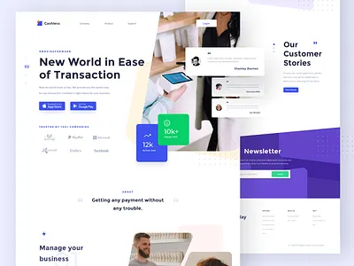 Be save with cashless - Landing page bank card cashless clean ecommerce finance finance app fintech gateway hero homepage landing page minimal minimalist money payment ui website design