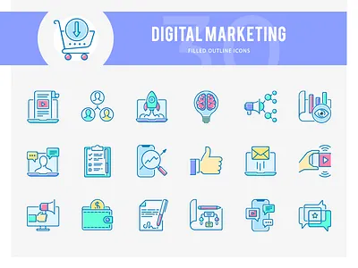 Digital Marketing Icons business digital icon icons icons set iconset marketing media promotion seo startup