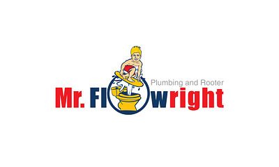 Mr Flow Right Rooter Plumbing branding character logo illustration logo logodesign vector