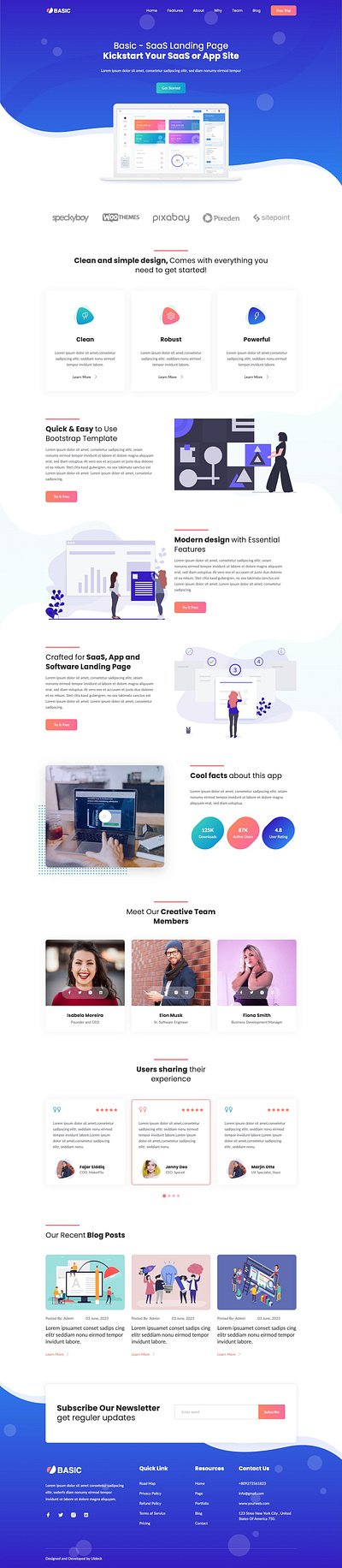 Software Landing Page Template HTML - Basic app bootstrap bootstrap 4 freebie freebies html html5 landing page software template theme