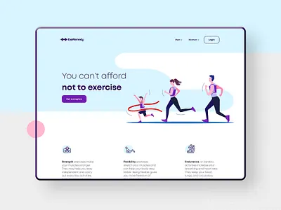 Gym Website gym illustration landing page layout minimal pink responsive design ui ui design ui web ux web design webdesign website