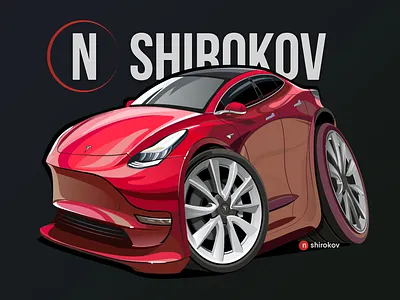 The cartoon of Tesla Model 3 electriccar elonmusk model tesla teslaenergy teslamodel3 teslamodels teslamodelx teslamotors