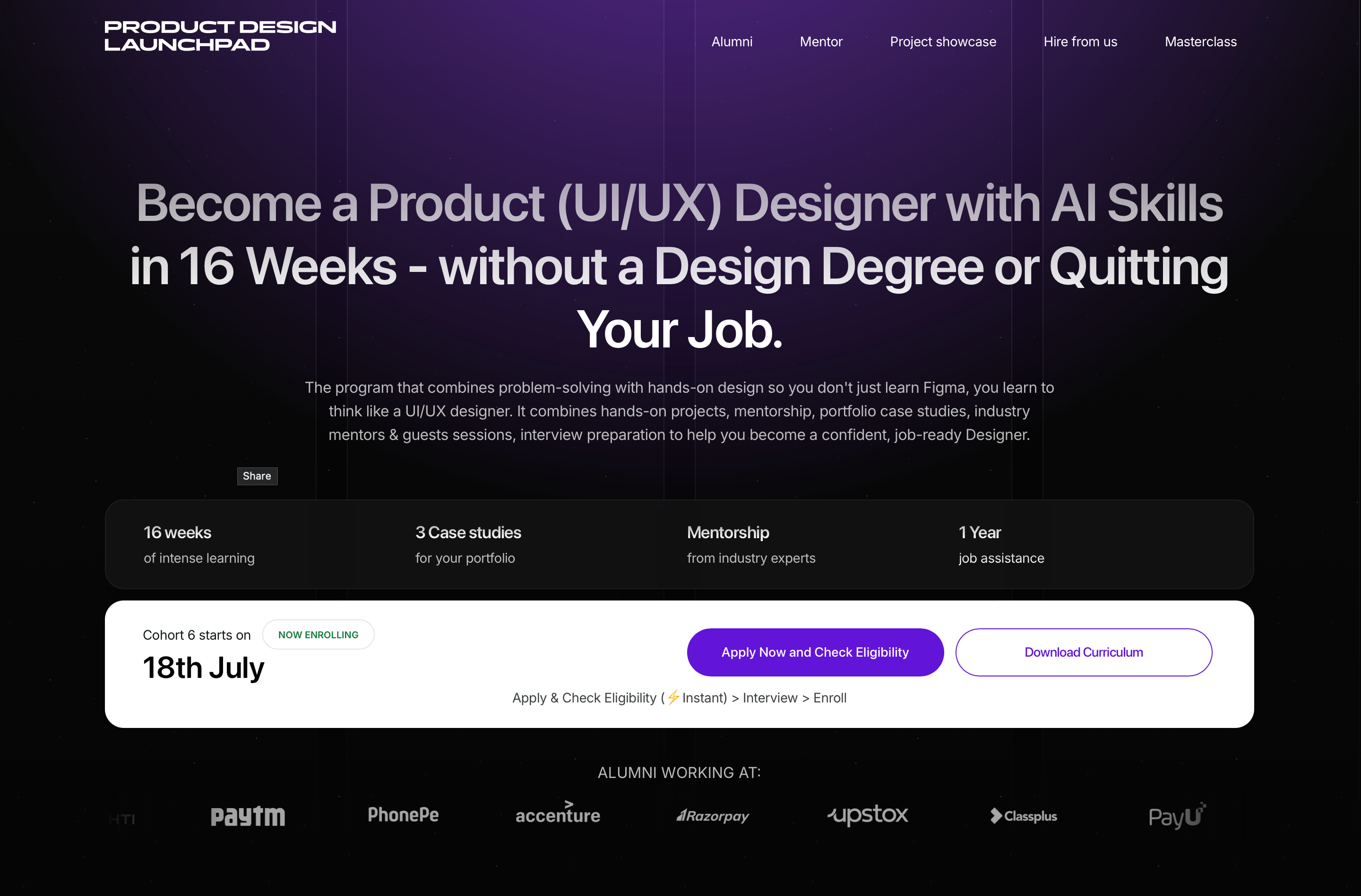 Product Design Launchpad: 16-Week Live UX Design Cohort with AI. animation app branding dailyui dailyuichallenge dribbble graphic design illustrations inspiration interaction design landing page minimal product design shot typography ui ui ux ux web website