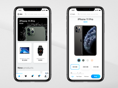 Ecommerce simple design apple buy choose ecommerce eshop ios iphone mobile navbar product product detail simple design store ui ux variant