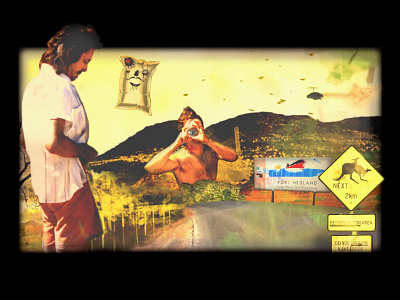 Expertimental animation for Gourmet Goons - Concept Design 2.5d after effects australia concept design digitalart flying car funny goon highway photoshop roughanimator sunset traffic signs travelling watercolor western australia wild west