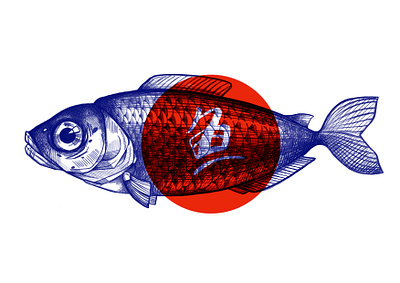 Drawing fish 2d 2d art 2d character animal brand branding design fish illustration sketch trend 2019 trending typography