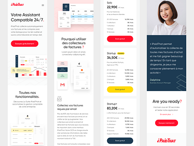 iPaidThat Responsive Mobile art direction design interface landing page mobile product responsive startup ui ux webdesign website