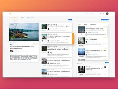 Financial Research User Experience design filter finance flat grid layout insurance landing page list ui news research ui