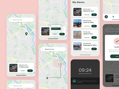 Wake up this is your stop! alarm app design app ui cards cards ui iot location map mobile product design product designer ui ui design ui designer user interface ux ux design ux designer visual design visual designer