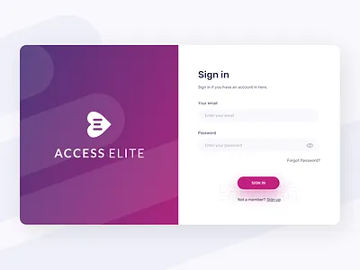Sign in Screen for Accesselite app branding dashboard design dribbble finance gradient health illustration landingpage login box login page login screen sign in sign in page statistics typography web app web development website