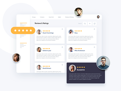 Testimonials dashboard mockup ratings reviews testimonials wireframe